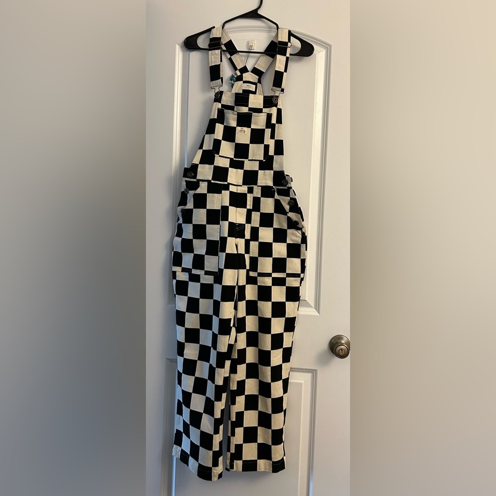 Checkered Black and White Women's Jumpsuit